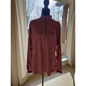 Nike Dri-FIT Women's Quarter Zip Running Pullover Size Large Pink/Maroon